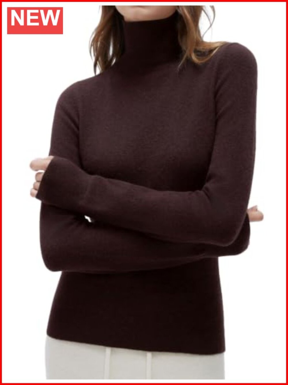 Cashmere Blend Turtle Neck Sweater Long Sleeve Pullover Top Loose Fit